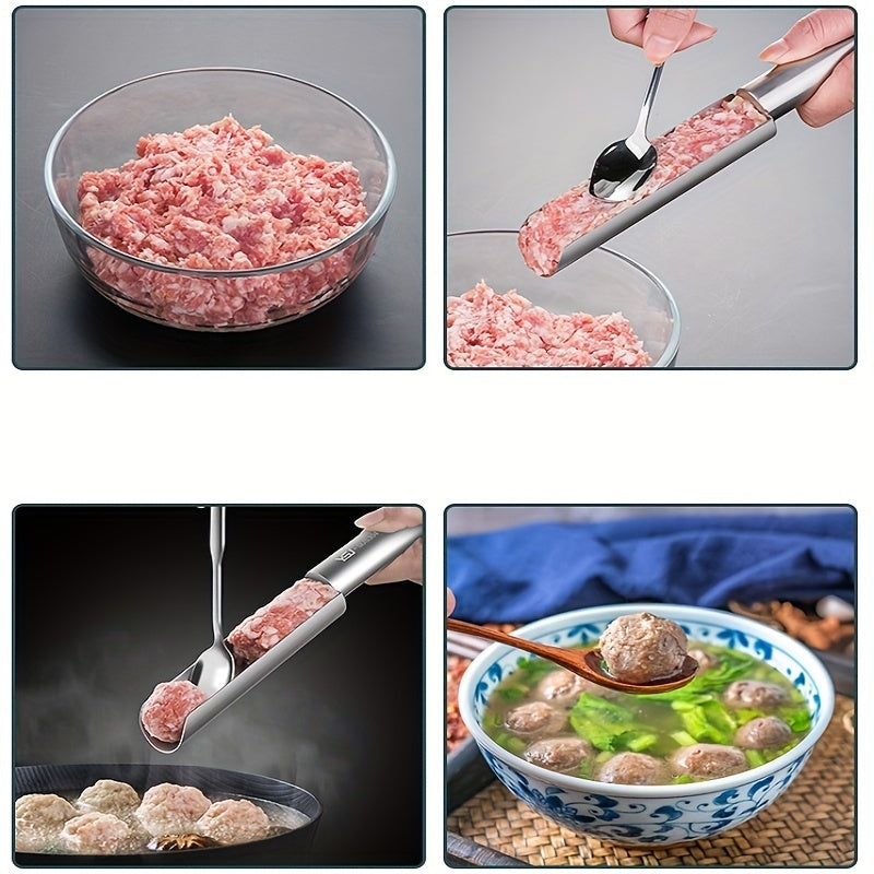 1pc Meatball Maker Stainless Steel Meatball Maker Plastic Meat Baller Spoon DIY Meatball Mold Plastic Meat Balls Fish Balls Beef Balls Processing Spoon Mold