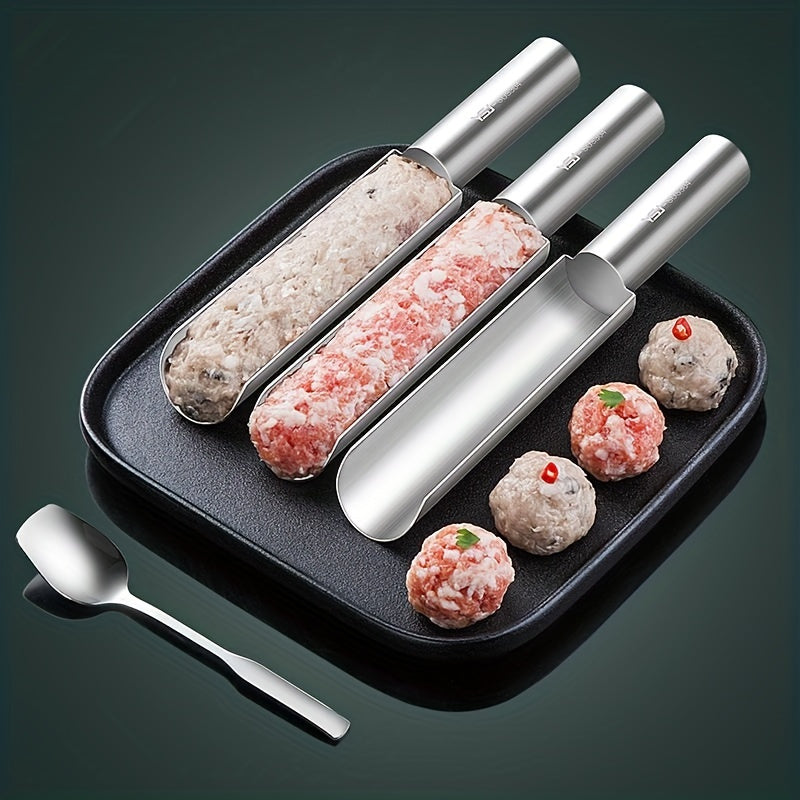 1pc Meatball Maker Stainless Steel Meatball Maker Plastic Meat Baller Spoon DIY Meatball Mold Plastic Meat Balls Fish Balls Beef Balls Processing Spoon Mold