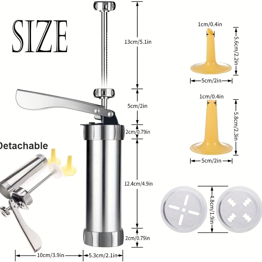 1 Set; Cookie Press Gun Kit; Includes 20 Cookie Dies And 4 Stainless Steel Nozzle For DIY Biscuit Maker And Decoration Christmas Cookie Making; Kitchen Accessories