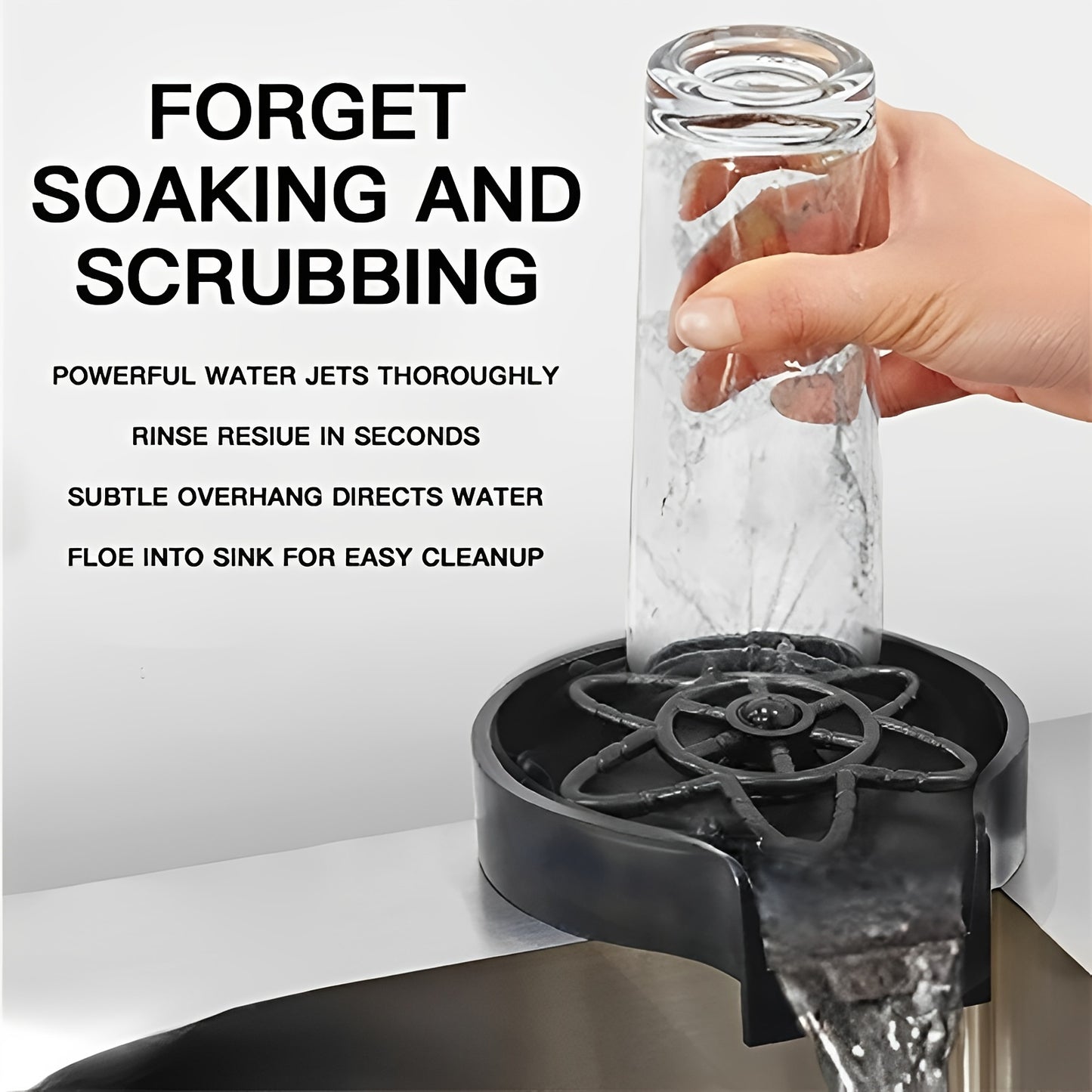 1pc Glass Rinser For Kitchen Sink; Bottle Cup Washer For Sink Attachment; Kitchen Bar Sink Cleaner; Bottle Washer; Kitchen Sink Automatic Flushing Device
