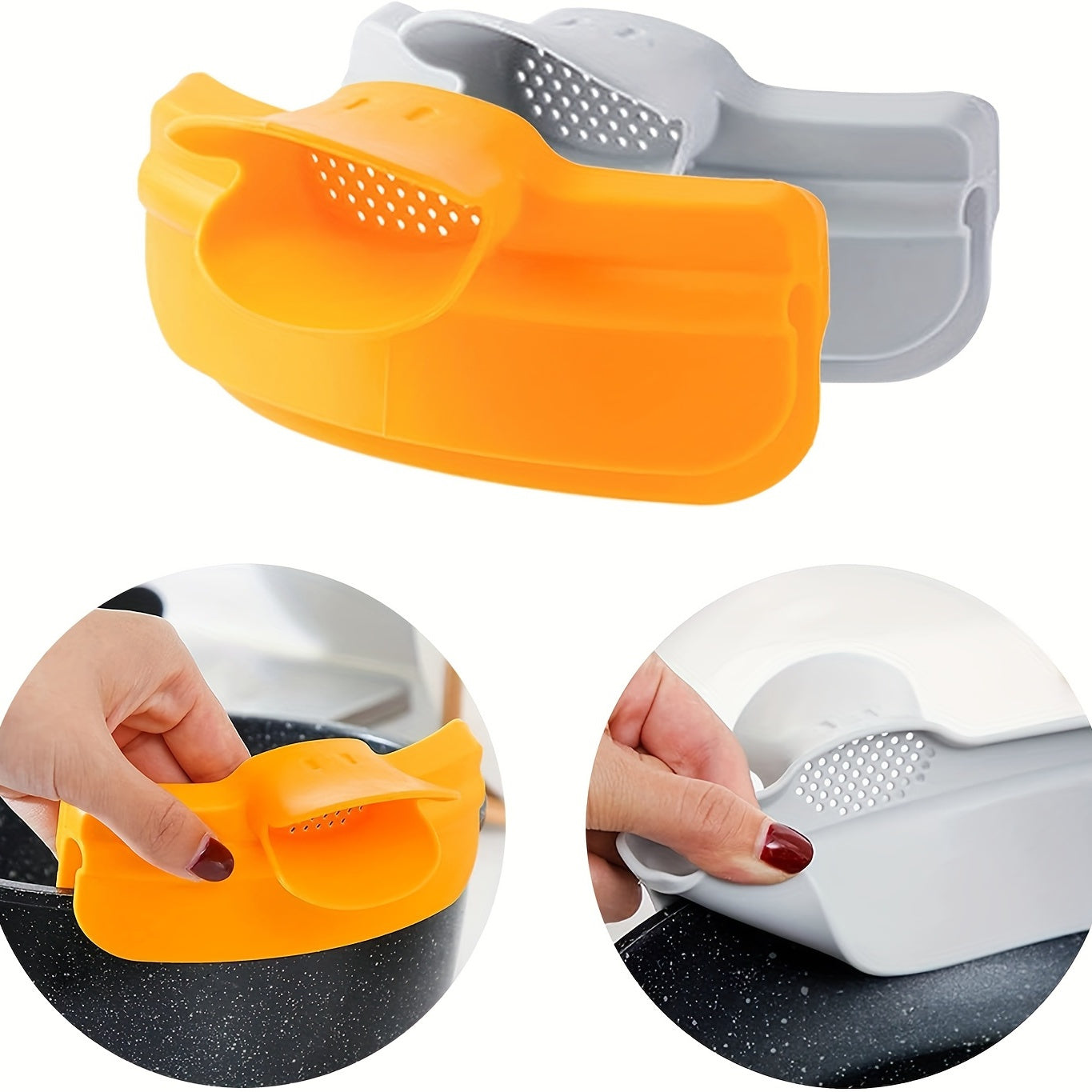 1pc; Anti-Spill Silicone Slip On Pour Soup Spout Funnel; Kitchen Dedicated Anti-Spill Pots Round Edge Deflector Pour Soup Funnel Duckbill Diversion Mouth