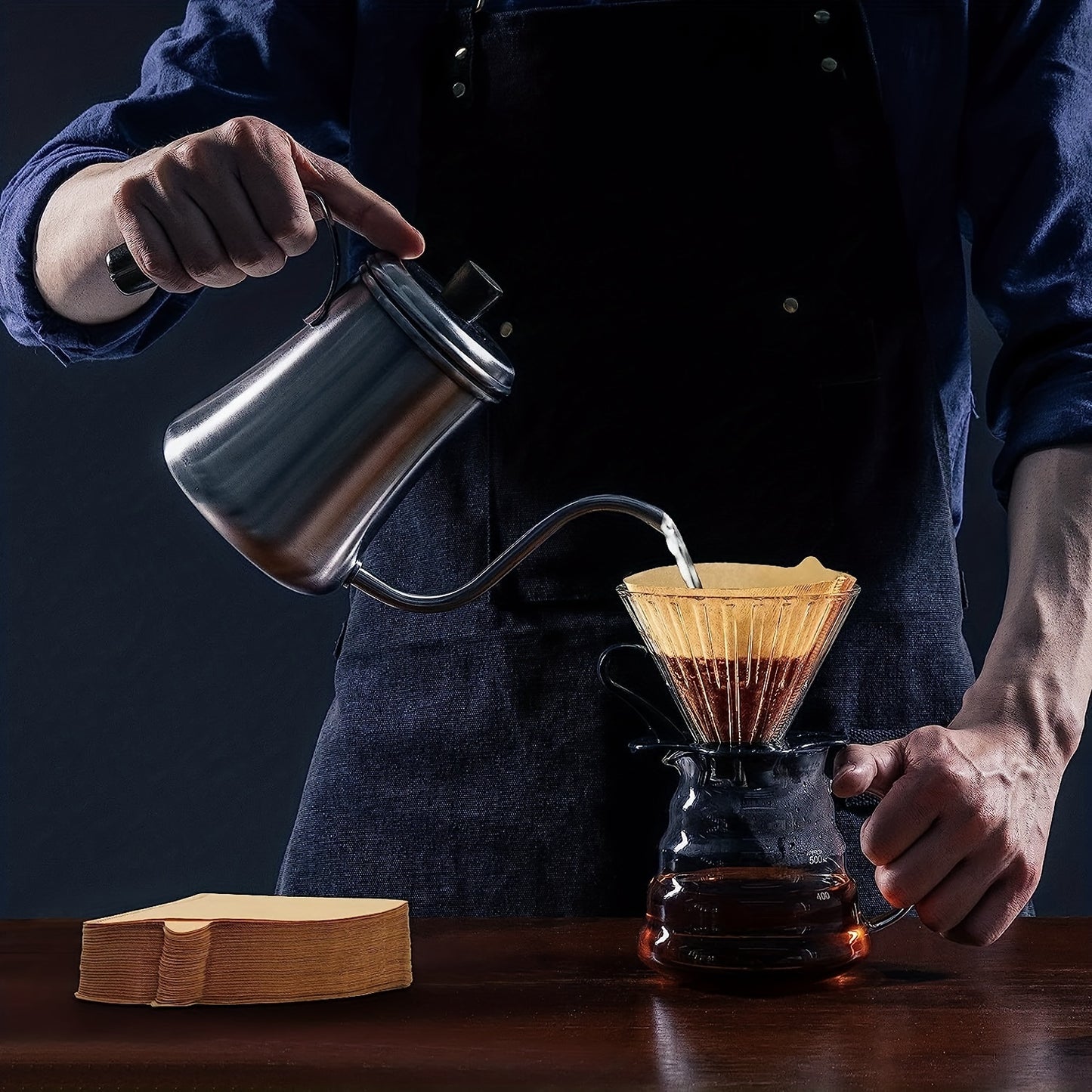 100pcs Of V60 Filters 02; Conical Coffee Filters 2; Size 02 Coffee Filters; Used For Pour-over Coffee Drippers; 1-4 Cups; 100 Pieces; Natural And Unbleached