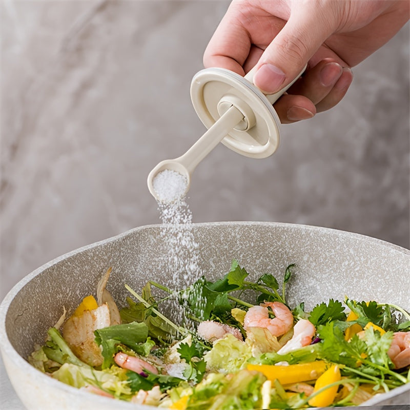 1pc Seasoning Jar With Retractable Spoon; Glass Spice Jar Seasoning Box; Seasoning Container With Lid And Spoon For Salt; Sugar And Spices; Kitchen Supplies