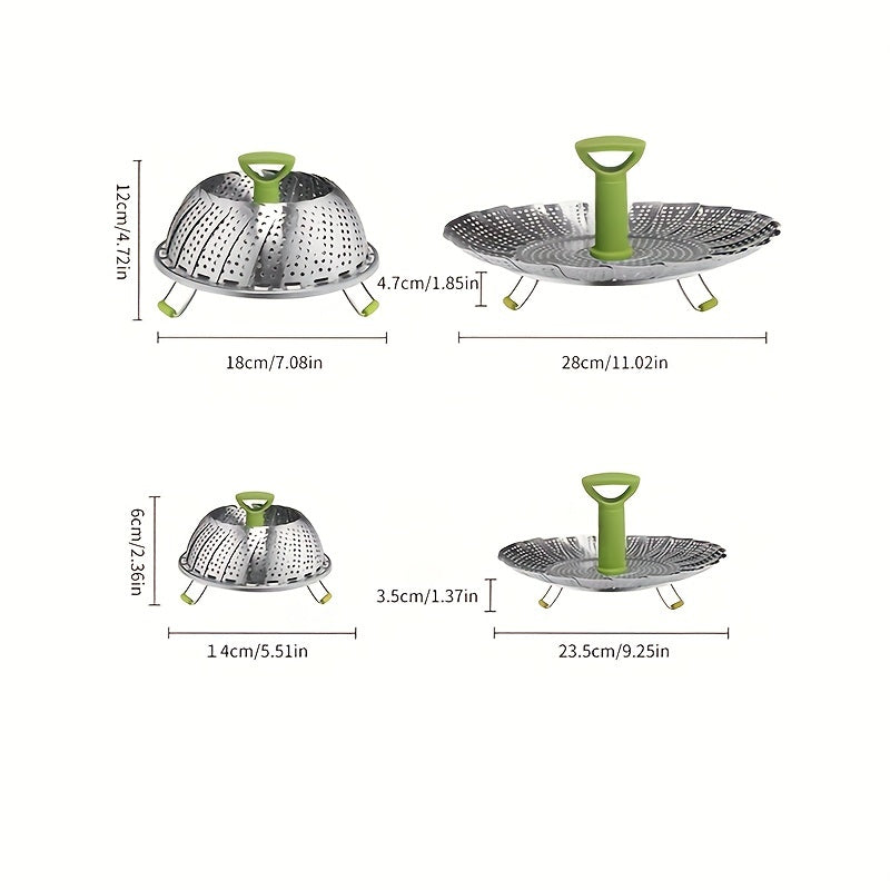 1pc; Foldable Steamer Rack; Stainless Steel Steamer Basket; Folding Steamer Insert For Veggie; Fish; Seafood; Bun; And More; Kitchen Gadgets; Kitchen Accessories