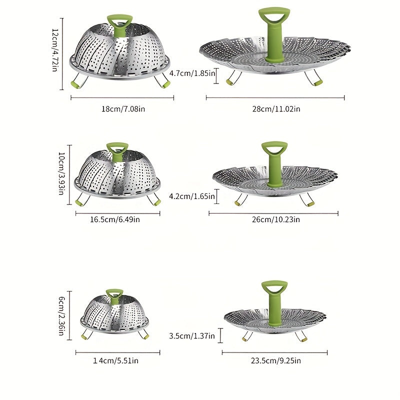 1pc; Foldable Steamer Rack; Stainless Steel Steamer Basket; Folding Steamer Insert For Veggie; Fish; Seafood; Bun; And More; Kitchen Gadgets; Kitchen Accessories