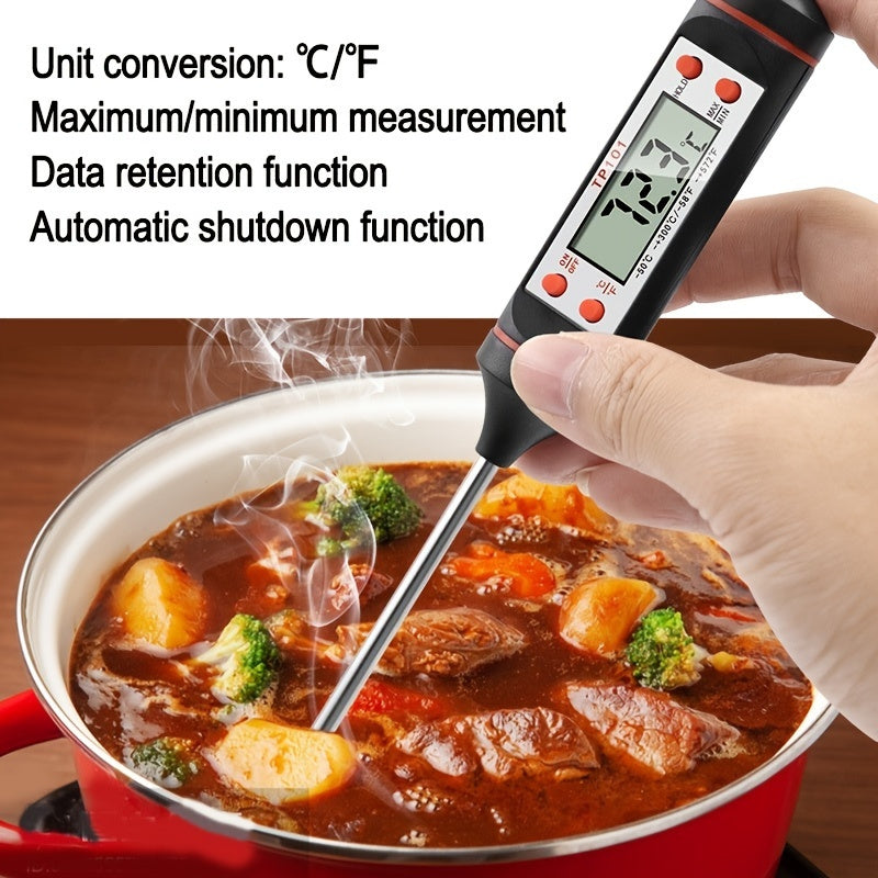 1pc Kitchen Meat Thermometer With Probe, Digital LCD Display For Food Baking, BBQ, And Liquids - Multi-functional Thermometer Pen With High Accuracy And Instant Read