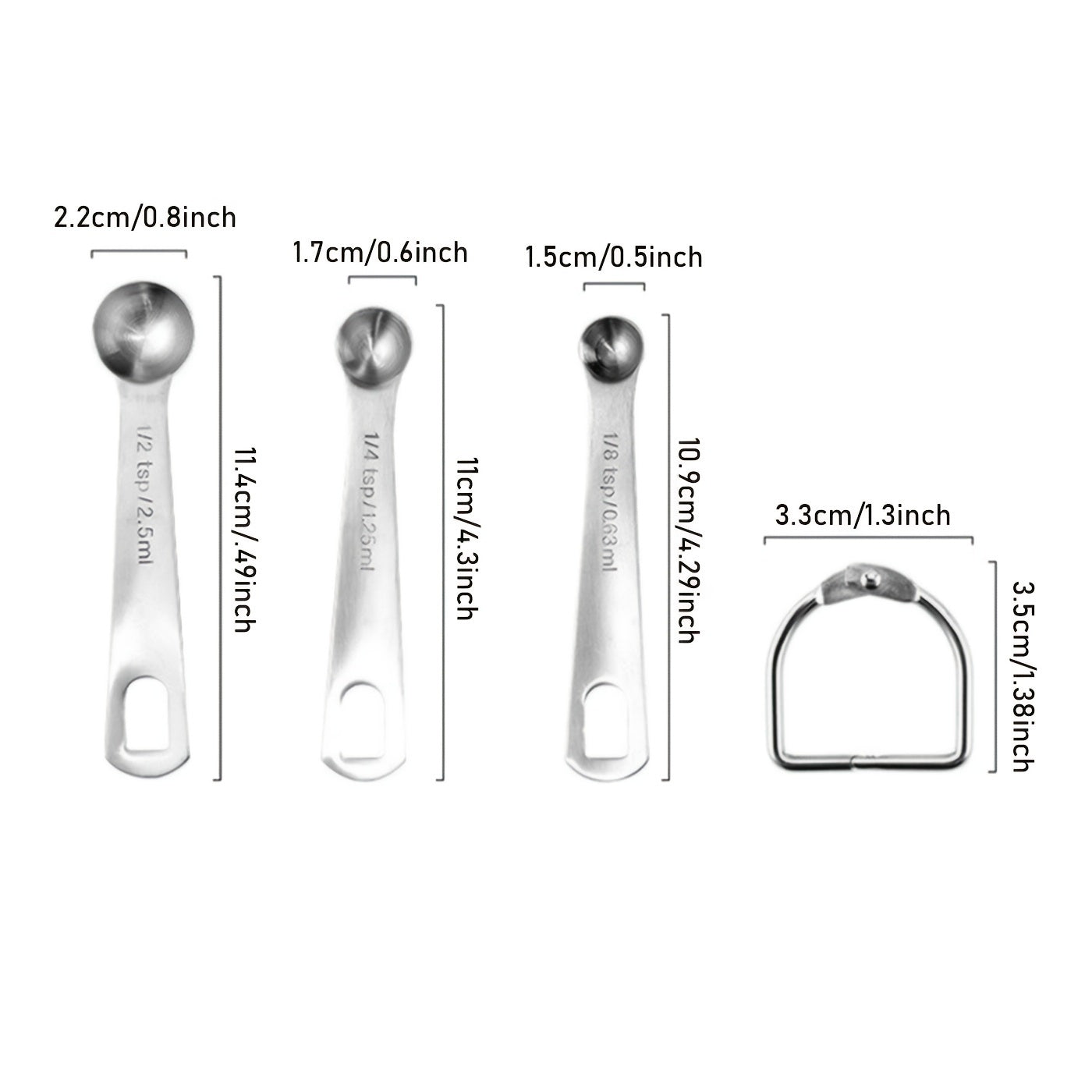 1 Set Stainless Steel Measuring Cups & Spoons Set; Cups And Spoons; Kitchen Gadgets For Cooking & Baking (4+6) 0.86lb