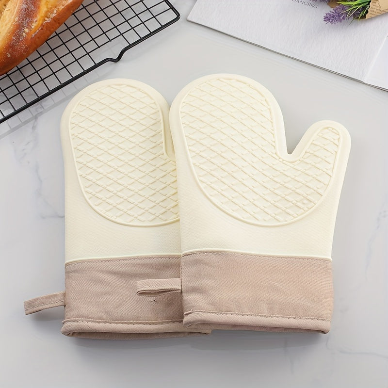1pc Anti-scalding Gloves Heat Insulation Thickened Silicone Kitchen Oven Special Baking High Temperature Resistant Non-slip Heat-proof Microwave Oven Baking
