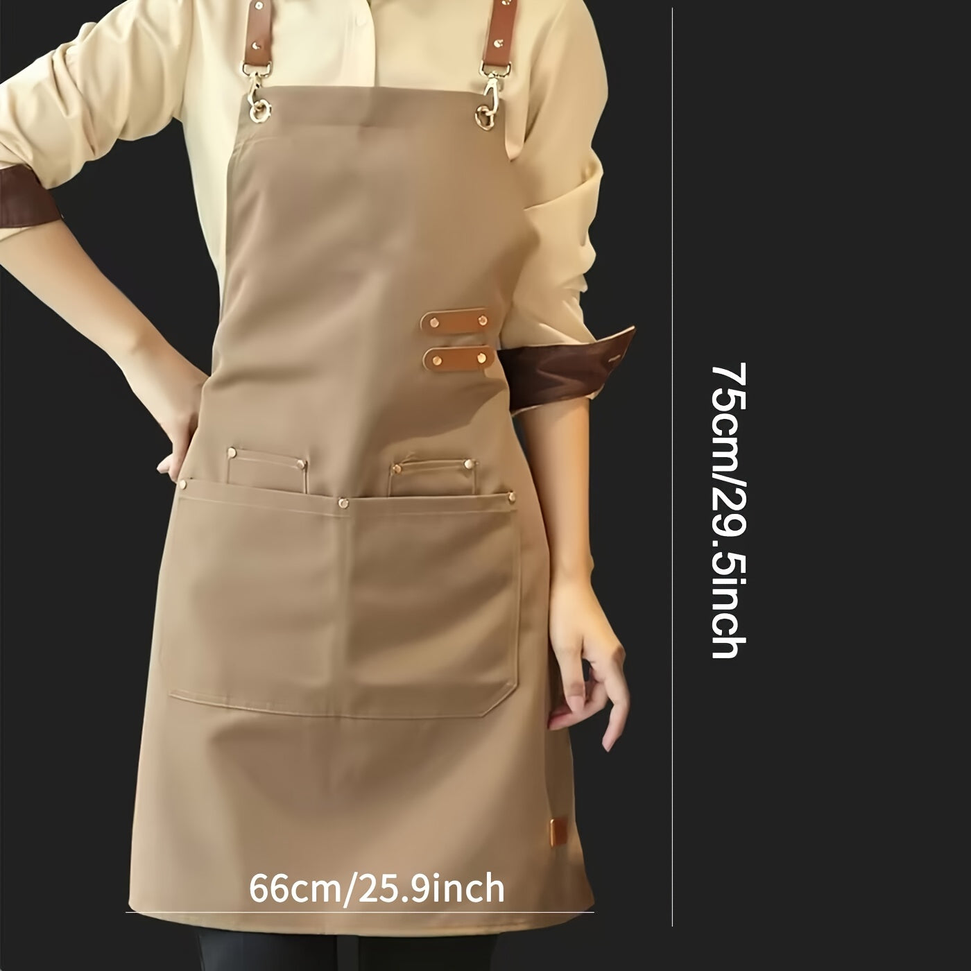 1pc Apron; Waterproof And Oil-proof Apron With Pockets; Universal Apron For Women And Men; For Coffee Bar; Restaurant; Multipurpose Aprons 29.5in*27.5in