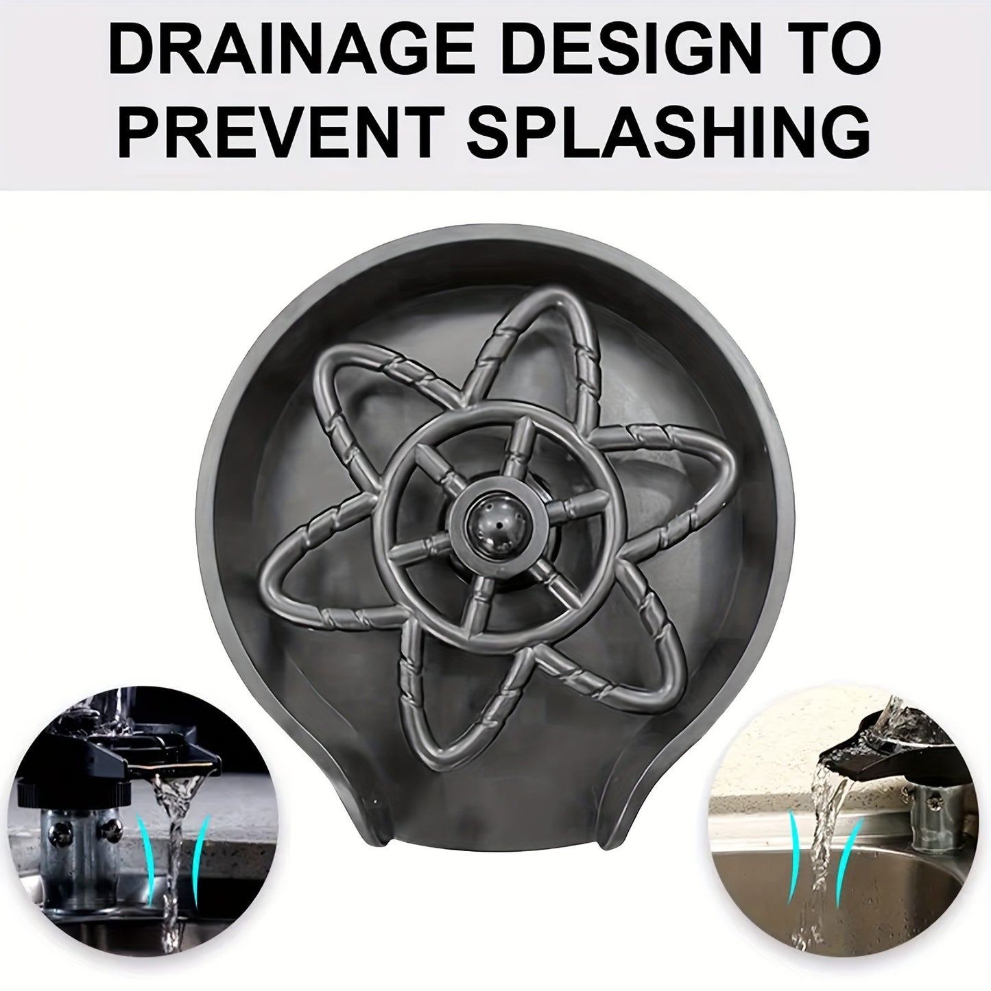 1pc Glass Rinser For Kitchen Sink; Bottle Cup Washer For Sink Attachment; Kitchen Bar Sink Cleaner; Bottle Washer; Kitchen Sink Automatic Flushing Device