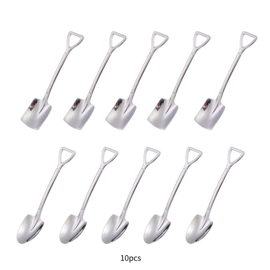 4pcs/10pcs Spoons; Stainless Steel Shovel Spoon; Home Kitchen Supplies
