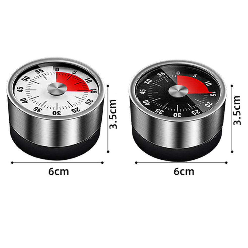 Stainless Steel Visual Timer Mechanical Kitchen Timer 60-Minutes Alarm Cooking Timer With Loud Alarm Magnetic Clock Timer