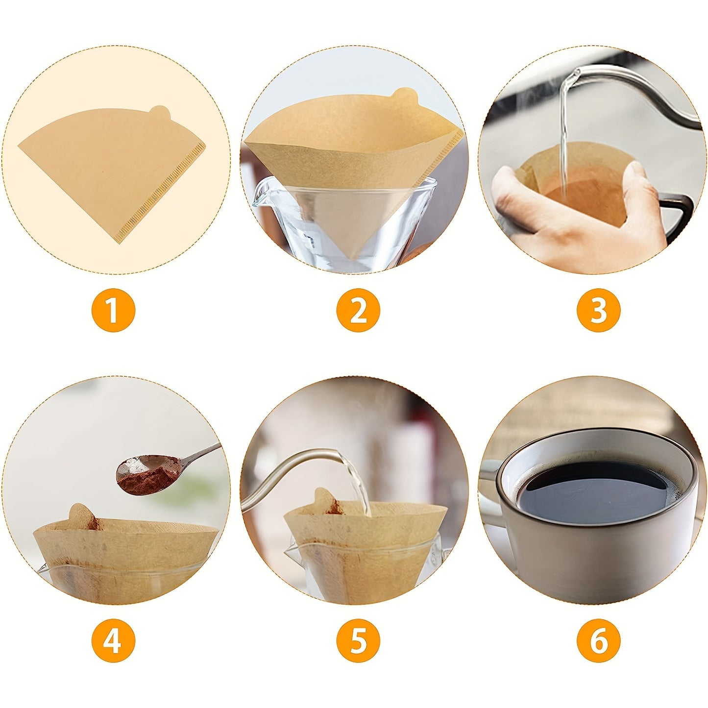 100pcs Of V60 Filters 02; Conical Coffee Filters 2; Size 02 Coffee Filters; Used For Pour-over Coffee Drippers; 1-4 Cups; 100 Pieces; Natural And Unbleached