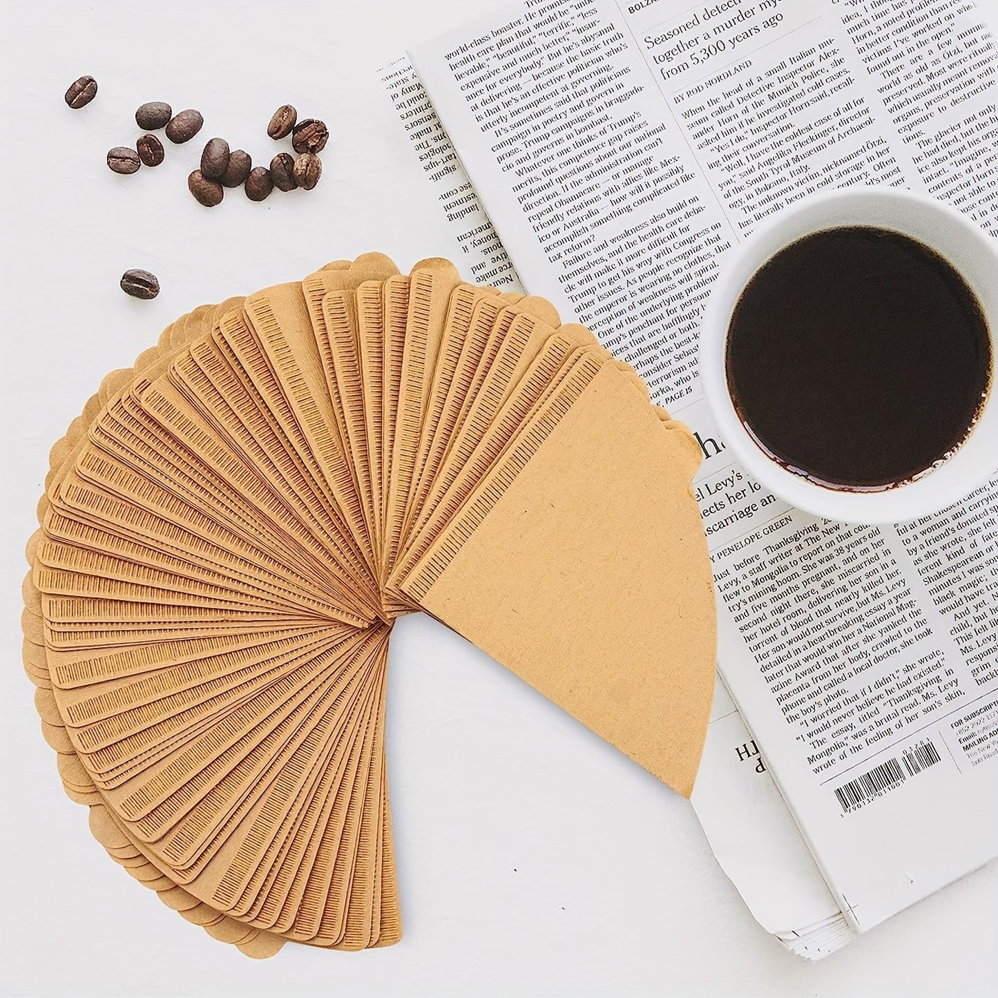 100pcs Of V60 Filters 02; Conical Coffee Filters 2; Size 02 Coffee Filters; Used For Pour-over Coffee Drippers; 1-4 Cups; 100 Pieces; Natural And Unbleached