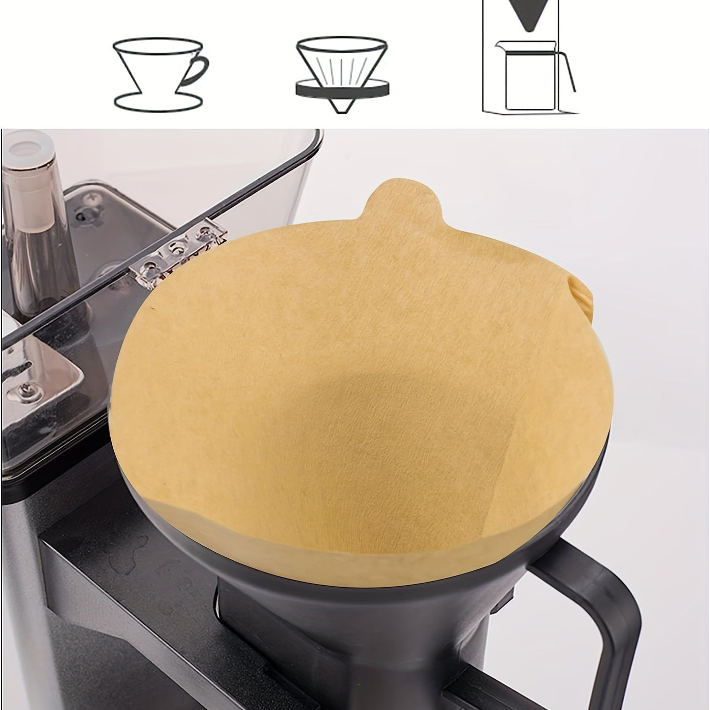 100pcs Of V60 Filters 02; Conical Coffee Filters 2; Size 02 Coffee Filters; Used For Pour-over Coffee Drippers; 1-4 Cups; 100 Pieces; Natural And Unbleached