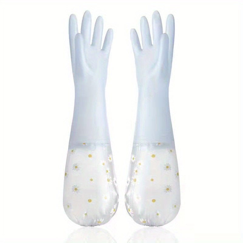 1 Pair Of Thermal Dishwashing Gloves; Thick And Durable; Waterproof Non-slip; Protective; Random Color