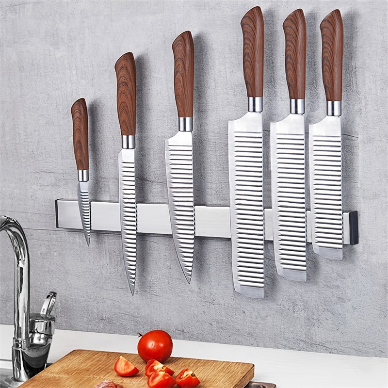 1 Piece 304 Stainless Steel Magnet Knife Holder Kitchen Punch-free Knife Storage Kitchen Knife Rack Magnetic Suction Knife Holder