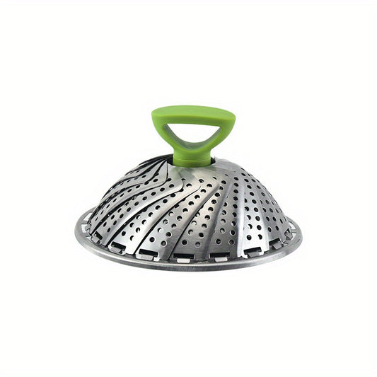 1pc; Foldable Steamer Rack; Stainless Steel Steamer Basket; Folding Steamer Insert For Veggie; Fish; Seafood; Bun; And More; Kitchen Gadgets; Kitchen Accessories