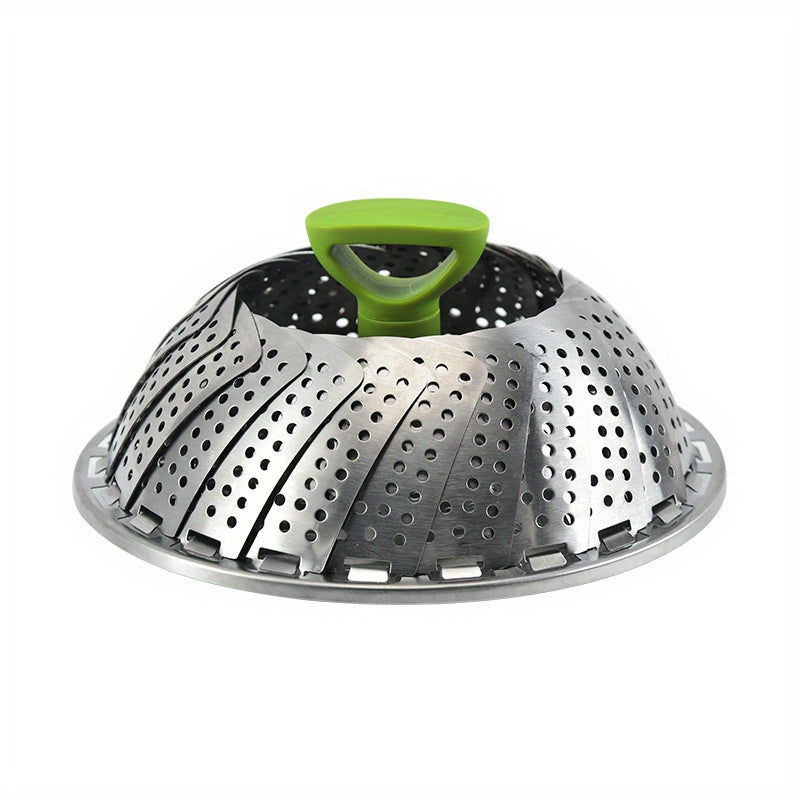 1pc; Foldable Steamer Rack; Stainless Steel Steamer Basket; Folding Steamer Insert For Veggie; Fish; Seafood; Bun; And More; Kitchen Gadgets; Kitchen Accessories