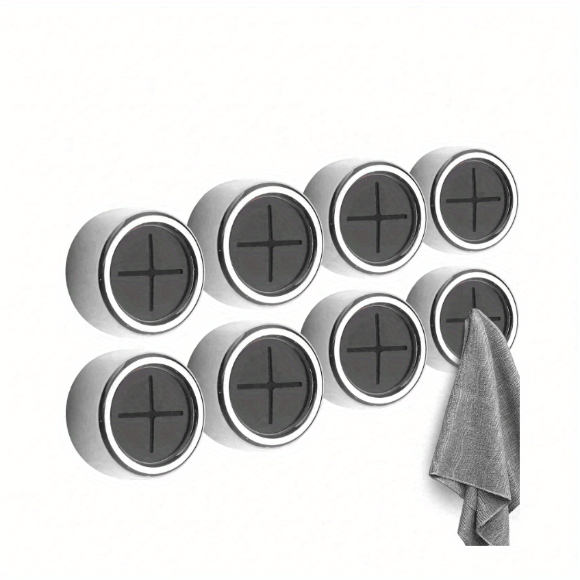 1/3/8pcs Kitchen Towel Holder, Self Adhesive Wall Dish Towel Hook, Round Wall Mount Towel Holder For Bathroom, Kitchen And Home, Wall, Cabinet, Garage, No Drilling Required