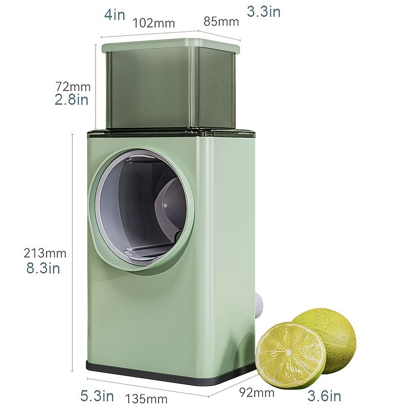 1pc Multifunctional Vegetable Cutter; Hand-cranked Potato Slicer; Lemon Grater; Drum Vegetable Grater With Handle